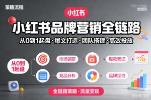 小红书品牌营销全链路，从0到1起盘、爆文打造、团队搭建到高效投放的全链路策略-数智网创
