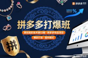 拼多多打爆班原创高阶技术第53期，拼多多饰品项目-数智网创