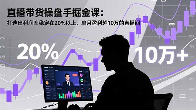 直播带货操盘手掘金课：打造出利润率稳定在20%以上、单月盈利超10万的直播间-数智网创