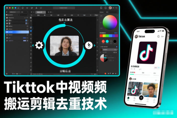 Tiktok中视频纯搬运剪辑去重技术,外来技术,自行测试-数智网创