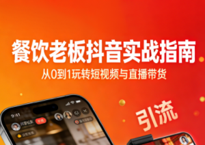 餐饮老板抖音实战指南：短视频引流+直播卖团购+精准投流+私域运营-数智网创