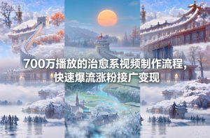 700万播放的治愈系视频制作流程，快速爆流涨粉接广变现-数智网创