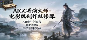 AIGC导演大师+电影级创作双修课：AI创作全流程、角色剪辑、高清渲染实战-数智网创