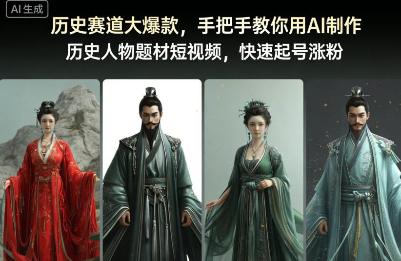 历史赛道大爆款，手把手教你用AI制作历史人物题材短视频，快速起号涨粉-数智网创