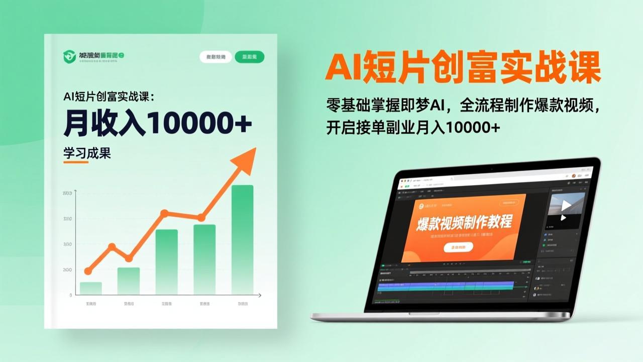 AI短片创富实战课：零基础掌握即梦AI，全流程制作爆款视频，开启接单副业月入10000+(更新-数智网创
