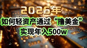 2026年如何轻资产通过“撸美金”实现年入500w-数智网创