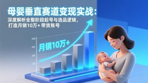 母婴垂直赛道变现实战：深度解析三大阶段起号与选品逻辑，打造月销10万+带货账号-数智网创