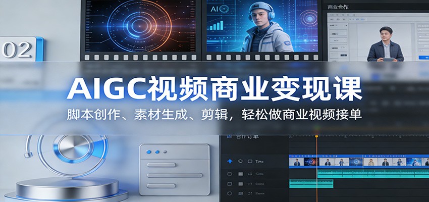 AIGC视频商业变现课:脚本创作、素材生成、剪辑,轻松做商业视频接单-数智网创