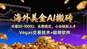 【海外美金AI搬砖】Vegas交易技术+聪明软件,日赚50-1000U,长期稳定,小白轻松上手。-数智网创