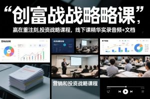 创富战略课，赢在重注时刻，营销和投资战略课程，线下课精华实录音频+文档-数智网创