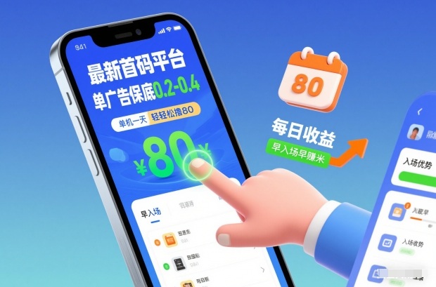 最新首码平台，单广告保底0.2-0.4，单机一天轻松撸80，早入场早賺米【揭秘】-数智网创