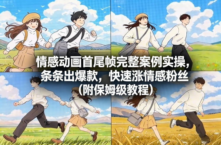 情感动画首尾帧完整案例实操，条条出爆款，快速涨情感粉丝(附保姆级教程)-数智网创