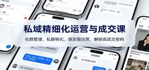 私域精细化运营与成交课：社群管理、私聊转化、朋友圈运营，解锁高成交密码-数智网创
