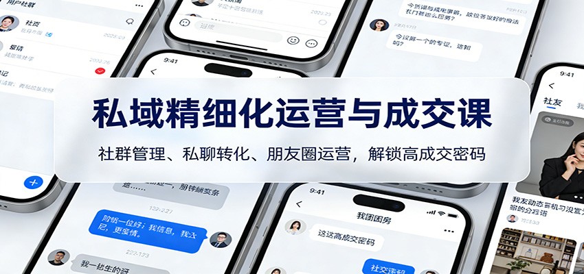 私域精细化运营与成交课：社群管理、私聊转化、朋友圈运营，解锁高成交密码-数智网创