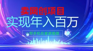 2026年通过“卖项目”实现年入百个W，一部手机在家就能做【揭秘】-数智网创