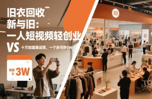 旧衣回收“新”与“旧”：一人短视频轻创业，VS十万加盟重运营，一个多月挣3W【揭秘】-数智网创