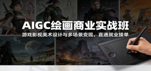 AIGC绘画商业实战班：游戏影视美术设计与多场景变现，直通就业接单-数智网创