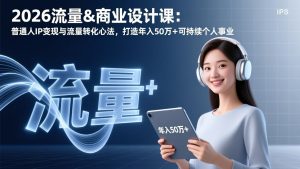 2026流量&商业设计课:普通人IP变现与流量转化心法,打造年入50万+可持续个人事业-数智网创