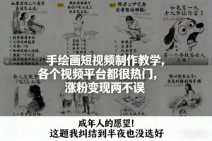 手绘画短视频制作教学，各个视频平台都很热门，涨粉变现两不误-数智网创