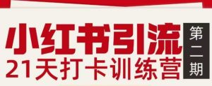 小红书引流21天打卡训练营第二期，助你快速打通小红书私域引流打粉-数智网创