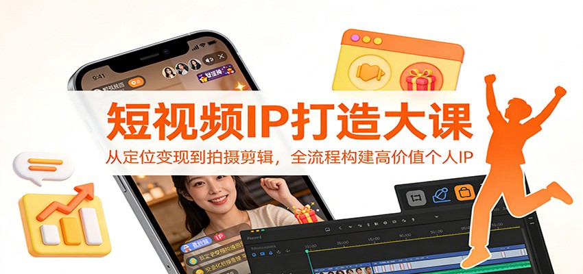 短视频IP打造大课：从定位变现到拍摄剪辑，全流程构建高价值个人IP-数智网创