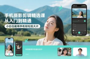 手机摄影剪辑精选课，从入门到精通，小白也能用手机轻松拍大片-数智网创