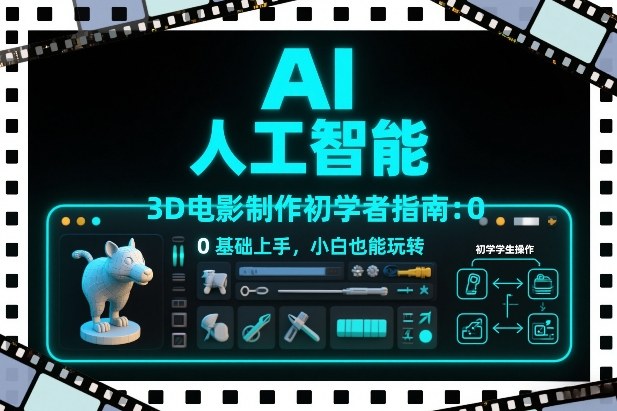 AI人工智能3D电影制作初学者指南：0基础上手，小白也能玩转-数智网创