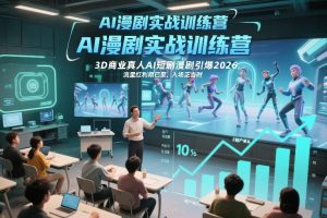 AI漫剧实战训练营，3D商业真人AI短剧漫剧引爆2026，流量红利期已至，入场正当时-数智网创