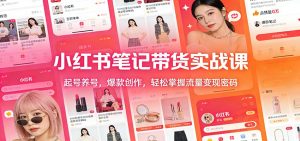 小红书笔记带货实战课：起号养号，爆款创作，轻松掌握流量变现密码-数智网创