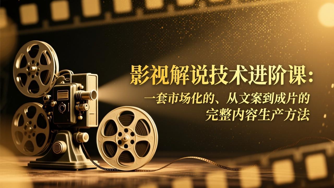 影视解说技术进阶课：一套市场化的、从文案到成片的完整内容生产方法-数智网创