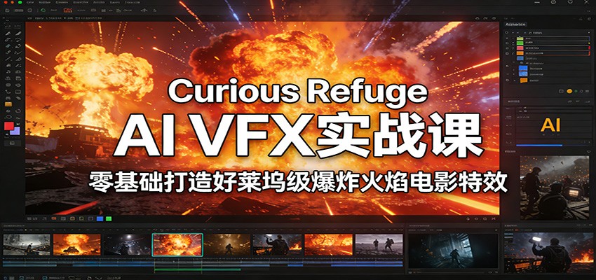 Curious Refuge AI VFX实战课,零基础打造好莱坞级爆炸火焰电影特效-数智网创