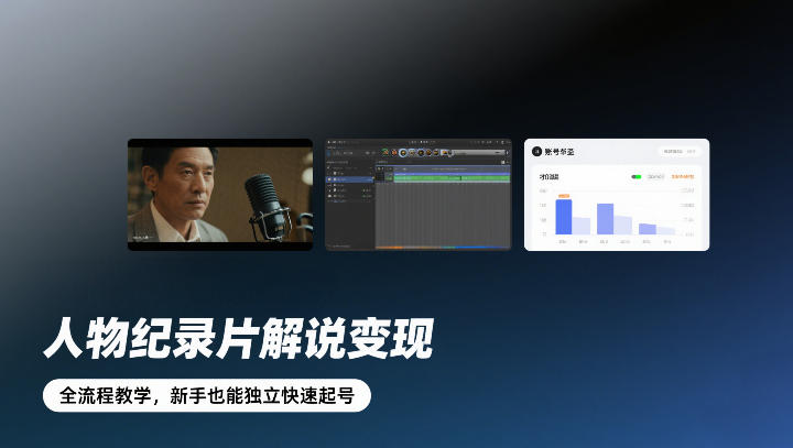 人物纪录片解说变现，全流程教学，新手也能独立快速起号-数智网创