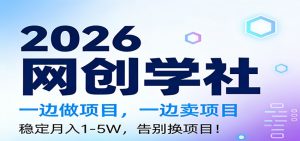 2026一边做项目,一边卖项目,稳定月入1-5W,告别换项目-数智网创