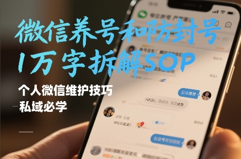 微信养号和防封号1万字拆解SOP，个人微信维护技巧，私域必学【文档】-数智网创