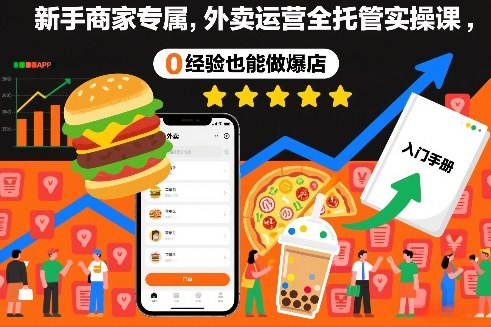 新手商家专属，外卖运营全托管实操课，0经验也能做爆店-数智网创