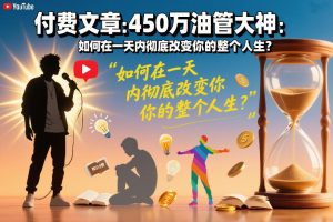 付费文章：450万油管大神：如何在一天内彻底改变你的整个人生？-数智网创