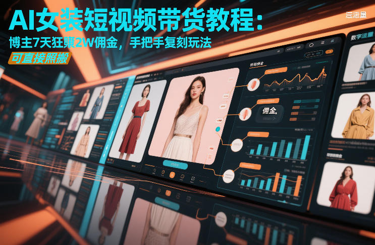 AI女装短视频带货教程：博主7天狂賺2W佣金，手把手复刻玩法，可直接照搬-数智网创