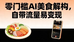 零门槛AI美食解构，自带流量易变现-数智网创