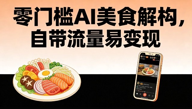 零门槛AI美食解构,自带流量易变现-数智网创