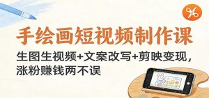 手绘画短视频制作课:生图生视频+文案改写+剪映变现,涨粉赚钱两不误-数智网创