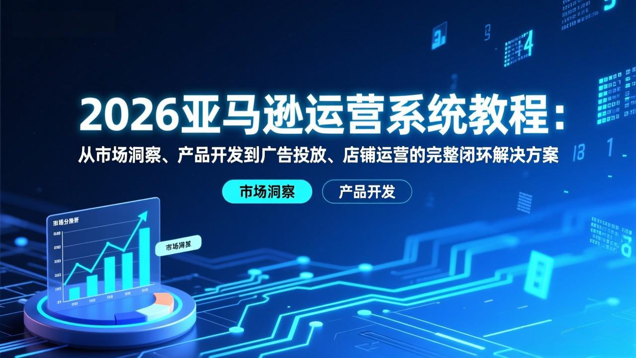 2026亚马逊运营系统教程：从市场洞察、产品开发到广告投放、店铺运营的完整闭环解决方案-数智网创