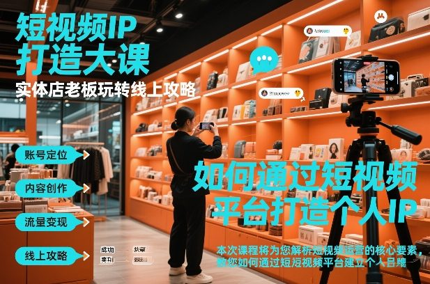 短视频ip打造大课，实体店老板玩转线上攻略-数智网创