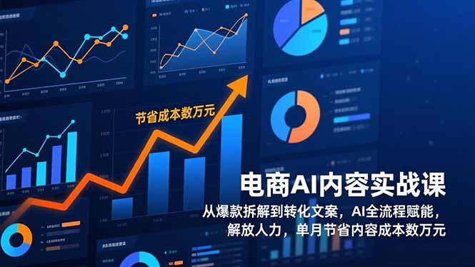 电商AI内容实战课,从爆款拆解到转化文案,AI全流程赋能,解放人力,单月节省内容成本数万元-数智网创