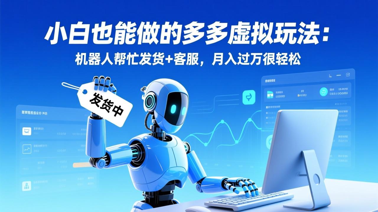 小白也能做的多多虚拟玩法：机器人帮忙发货+客服，月入过万很轻松-数智网创