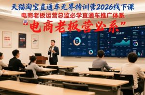 天猫淘宝直通车无界特训营2026线下课，电商老板运营总监必学直通车推广体系-数智网创