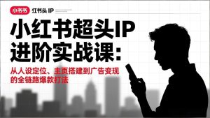 小红书超头IP进阶实战课:从人设定位、主页搭建到广告变现的全链路爆款打法-数智网创