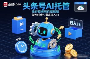 头条号AI托管，我存视频到你草稿箱，每天5分钟，最高日入1k【揭秘】-数智网创
