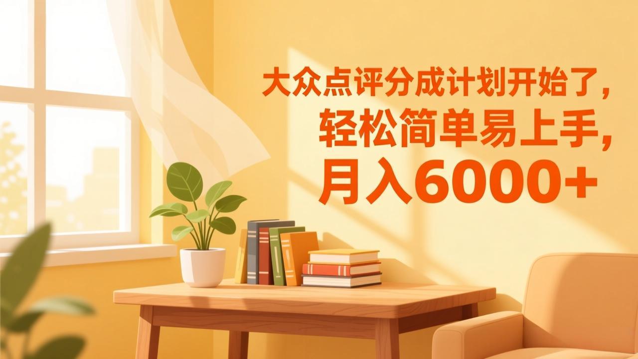 大众点评分成计划开始了，轻松简单易上手，月入6000+-数智网创