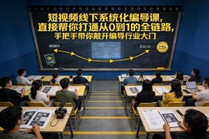 短视频线下系统化编导课，直接帮你打通从0到1的全链路，手把手带你敲开编导行业大门-数智网创
