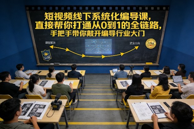短视频线下系统化编导课，直接帮你打通从0到1的全链路，手把手带你敲开编导行业大门-数智网创